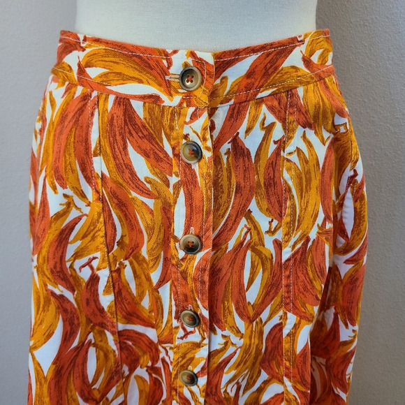 Anthro Maeve Banana Grove A-Line Midi Skirt - Picture 4 of 6